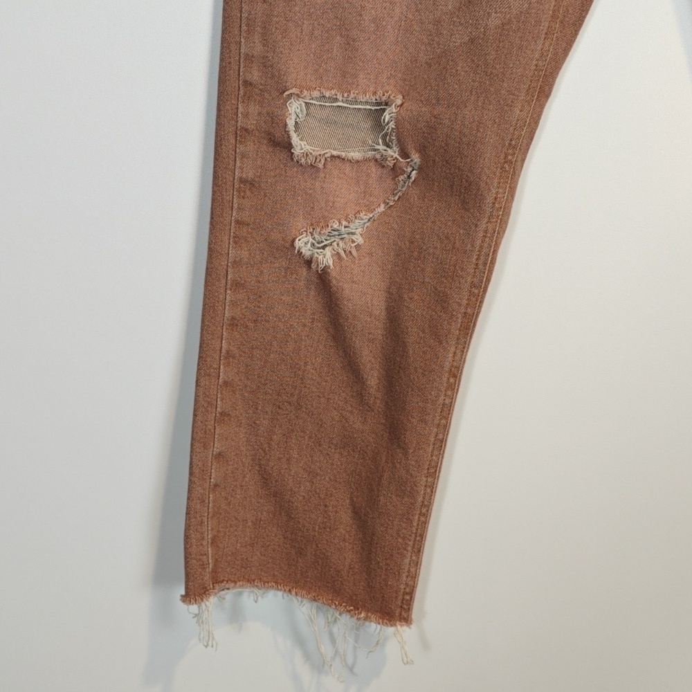 ANTHROPOLOGIE PILCRO The Vintage Straight Brown/Pink Busted Knees Jeans Size 30 - Picture 9 of 16